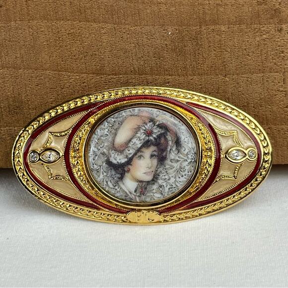 Vintage Avon 90s President’s Club Brooch Mrs. Albee Recognition Pin Cottagecore - Picture 1 of 6
